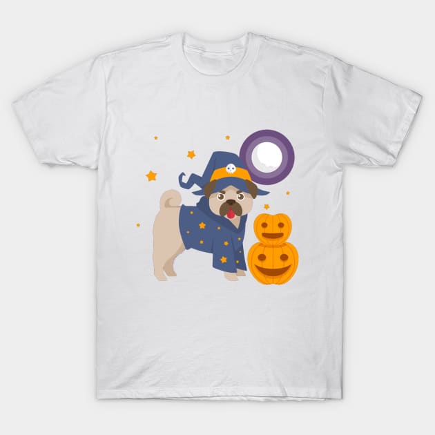 Halloween Dog Pumkin party T-Shirt by Gouzka Creators 